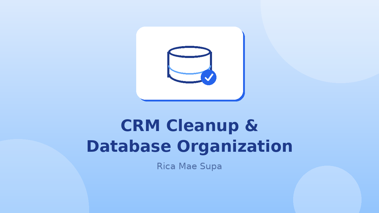 CRM Cleanup & Contact Database Organization