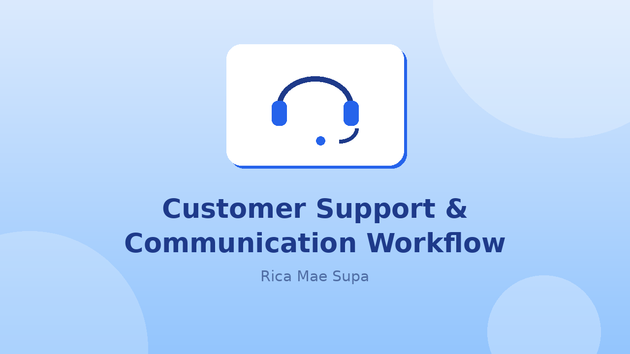 Customer Support & Client Communication Workflow