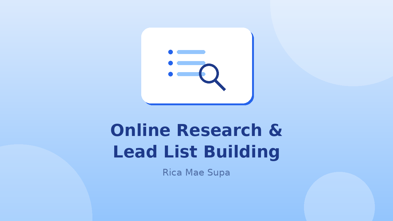 Online Research & Lead List Building