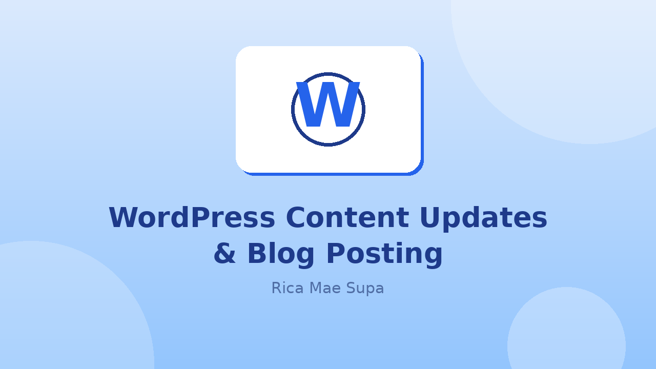 WordPress Website Content Update & Blog Posting